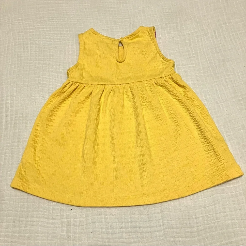 Girl’s Old Navy Sunshine Yellow Crochet‎ Panel Sleeveless Dress Sz 6-12M